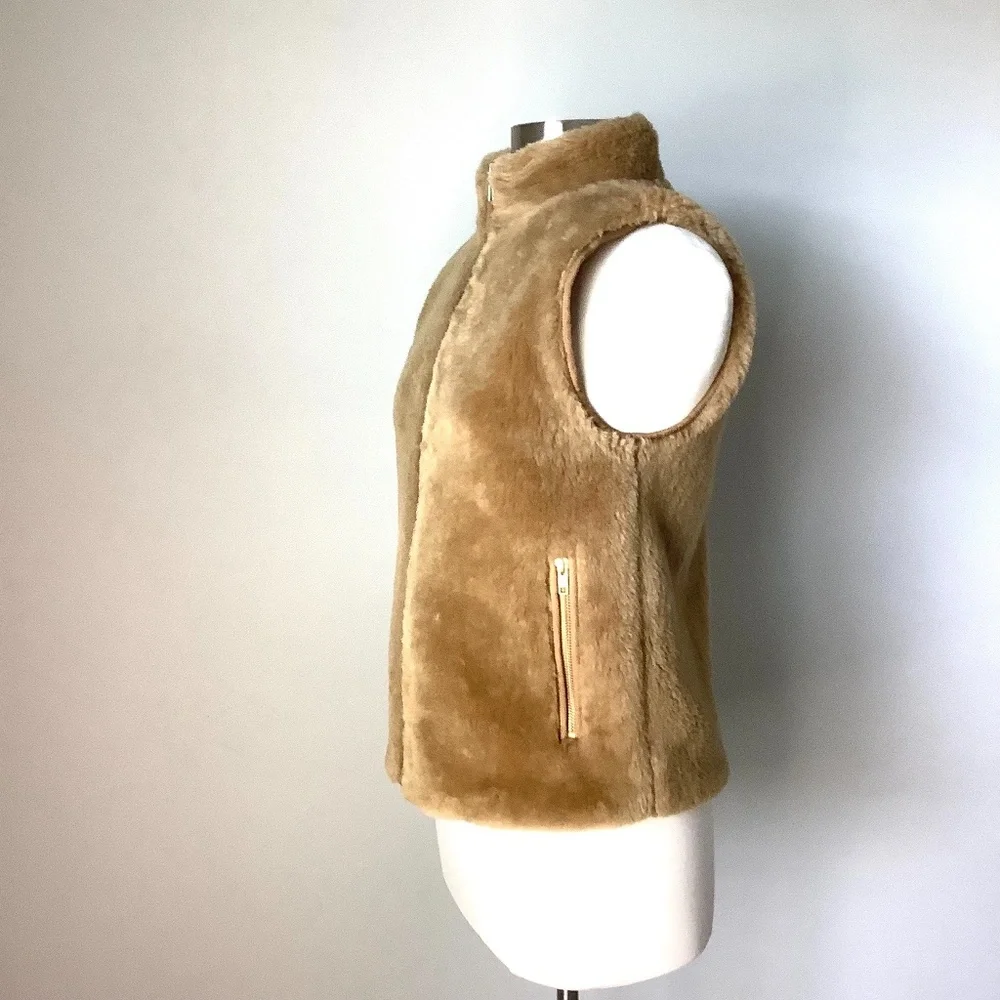 J. Crew Plush‎ Fleece Excursion Vest Tan Soft Blogger Cognac XS